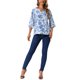 thumbnail image 2 of Blusa Floral Boho de Mujer INSPIRE CHIC Escote en V Manga 3/4 Túnica XL Azul, 2 of 6