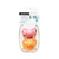 Suavinex - Chupetes Sirena Rosa Con Tetina Anatómica De Silicona 6/18 Meses