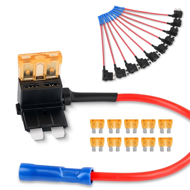 Adaptador Fuse Tap Nilight, 12 V, circuito adicional para coche con fusible de 5 A x 10