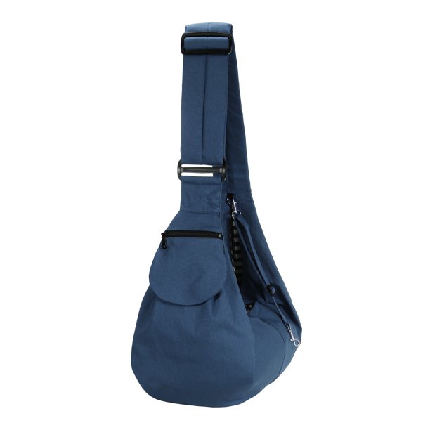 Uxcell Transportador de Perro en Bandolera para Perros y Gatos Pequeños de Hasta 16.5 Libras, Lona Suave con Bolsillo con Cremallera, Bolso de Hombro Cruzado para Mascotas, (Azul, 1 Unidad)