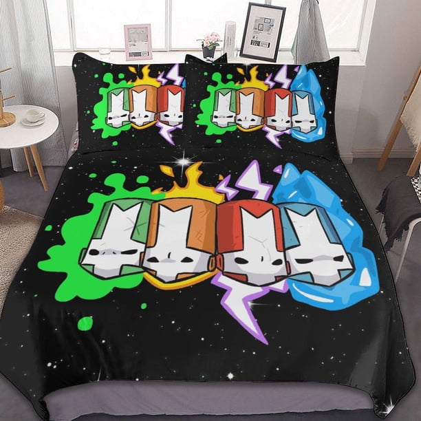 Castle Crashers 3 Pcs Bed Breathable Duvet Cover Soft All Seasons Bedding Set