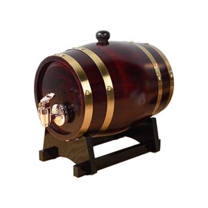 Magideal - Barril De Vino Con Soporte Con Decoraciones Para Grifo, Barril De Vino De Madera Creativo, Dispensador De Barril De Madera Para Accesorios De Vino, , 1L 1 Litro