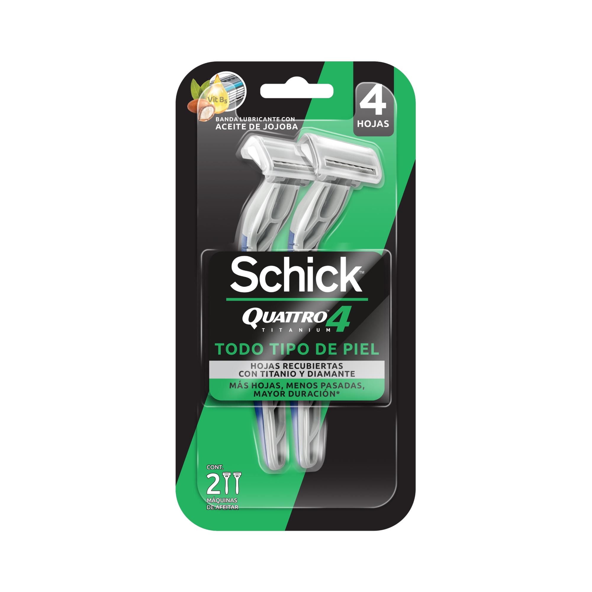Máquina Para Afeitar Quattro Titanium Desechable 2 Un Schick