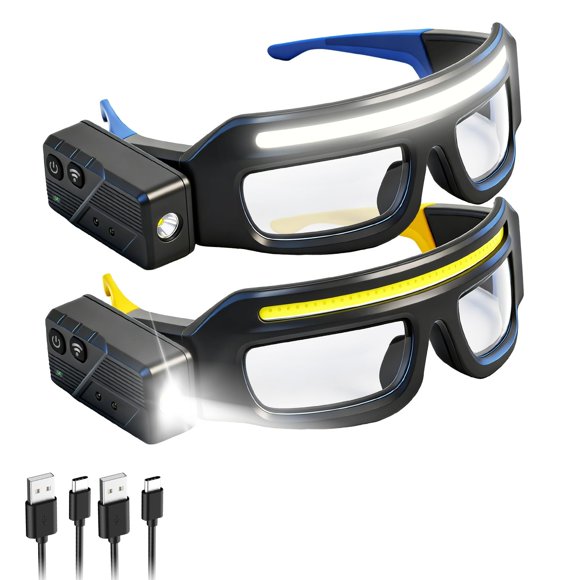 Gafas frontales recargables Gloxlite, 5 modos, resistentes al agua