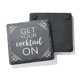 thumbnail image 3 of Juego de 4 pizarras Coasters American Atelier, color plateado, 10 x 10 cm, 3 of 7