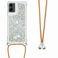 Funda Foxdock Para Motorola Moto G 5G 2024 Con Cuerda Ajustable, Brillo Líquido, Protección Antigolpes Y Lente – Ideal Para Regalo