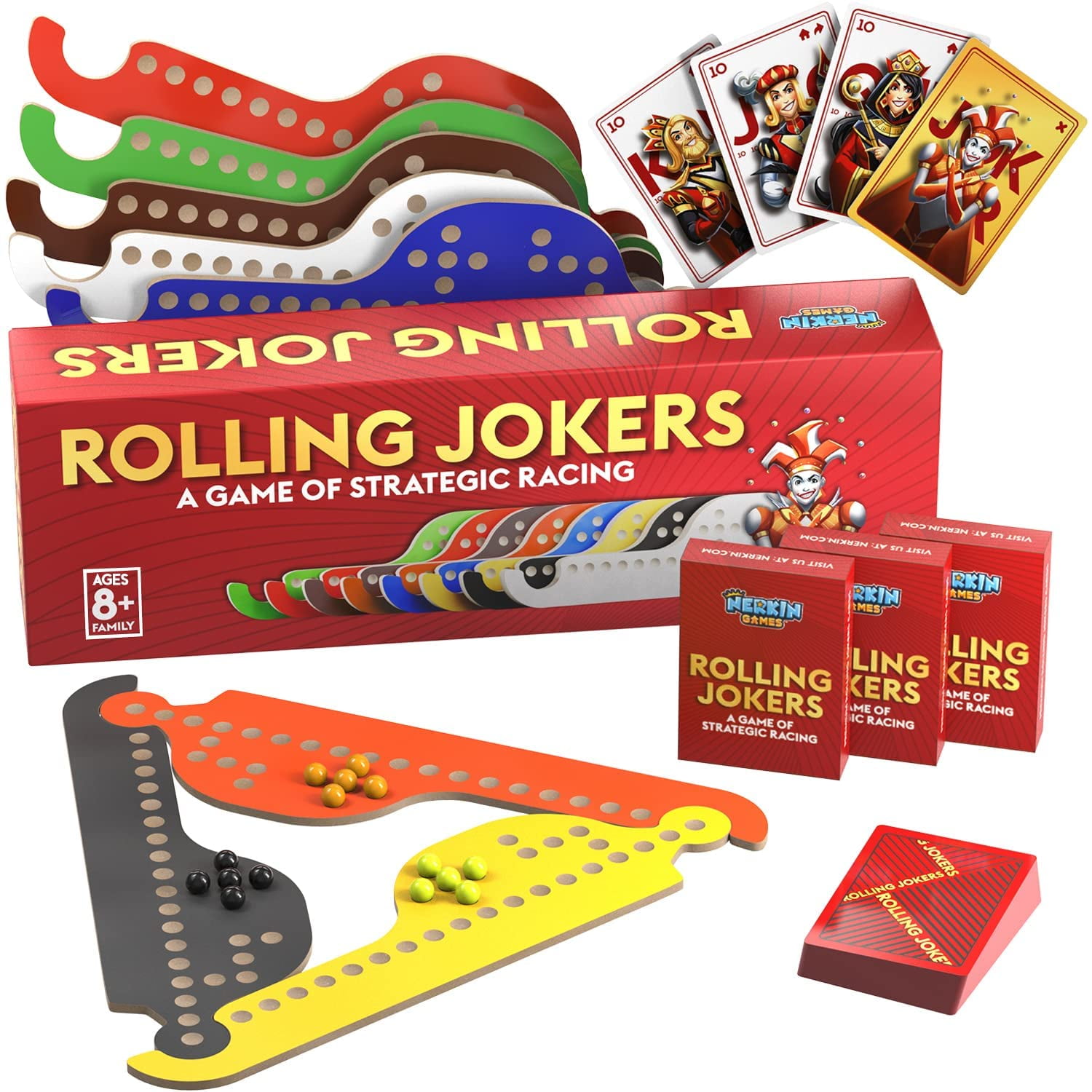 Juego De Mesa Nerkin Games Rolling Jokers Strategic Racing