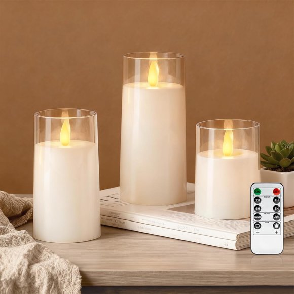 Velas sin llama Raycare 3 unidades control remoto timer