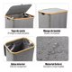 thumbnail image 4 of Canasto Cesta Ropa Sucia Plegable Borde Bambú 100l Gris, 4 of 5