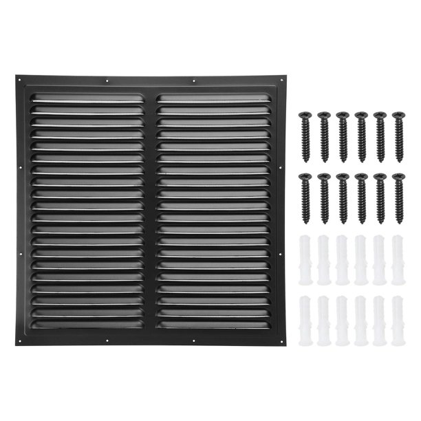Uxcell 16"x16" Ventilación de Aluminio para Hastial Salida de Pared Exterior Ventilación Cuadrada de Sofito HVAC Rejilla de Aire con Pantalla Incorporada