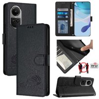 Funda Tipo Cartera Foxdock Para Oppo Reno 10/Reno 10 Pro Con Soporte, Ranuras, Rfid, Diseño De Gato
