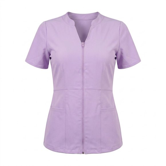 Delantal Mujer anti fluidos Azalea con cierre. Lila - Art. AZALEA-18