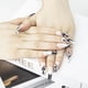 thumbnail image 5 of 24 uñas postizas largas de bailarina francesa con diseño de ataúd, color blanco y negro, con limas adhesivas., 5 of 7