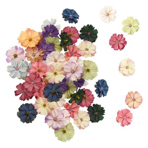 Magideal - 50 Uds. De Flores Artificiales Mixtas De Colores, Cabezas De Flores Falsas, Mini Flores Románticas, Cabezas De Flores De Imitación Para Decoración Del