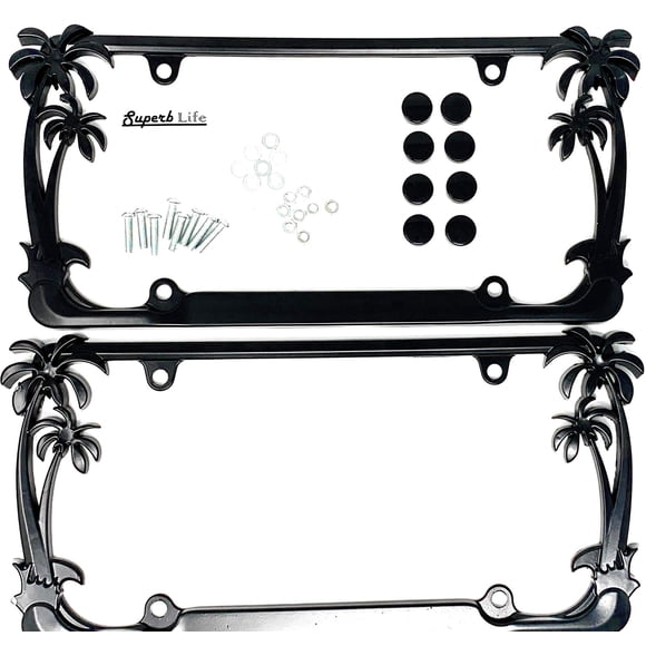 Marco para placa de matrícula Superb lnf negro 6x12 pulgadas – juego de 2