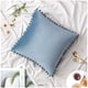thumbnail image 1 of Pack De 02 Fundas De Cojín De Terciopelo Con Pompon 45x45 Azul, 1 of 4