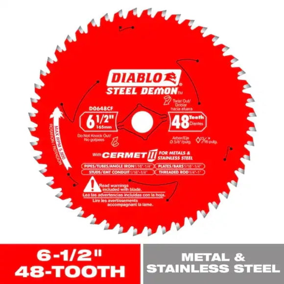 Disco Sierra Circular 6 1/2 48 Diablo Metal y Acero D0648CF