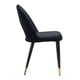 thumbnail image 3 of Silla de comedor Zuo Menlo de tela de terciopelo negro con pata de acero, 3 of 9