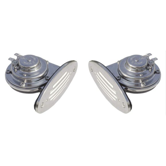 Claxon mini doble de montaje empotrable de tono alto y bajo Schmitt & Ongaro Marine