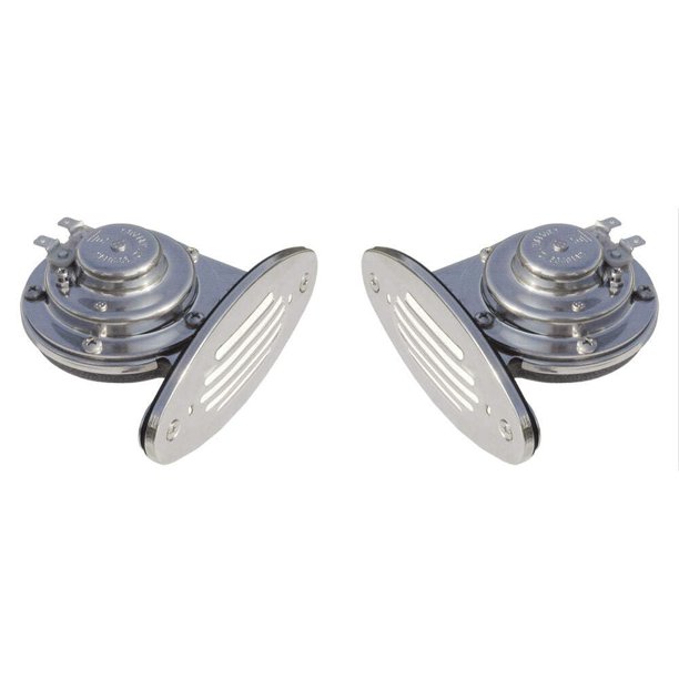 Claxon mini doble de montaje empotrable de tono alto y bajo Schmitt & Ongaro Marine