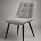 thumbnail image 1 of Silla Milano Lino Base Negro, 1 of 2