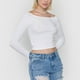 thumbnail image 3 of Polera Mujer Sin Hombros Manga Larga Blanco Corona, 3 of 5