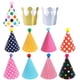 thumbnail image 1 of Sombreros en forma de cono para fiesta de cumpleaños de ElaKiss para niños y adultos, 1 of 8
