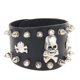 thumbnail image 3 of pulsera de cuero punk esqueleto cráneo aleación pulsera de piel de vaca brazalete negro, 3 of 3