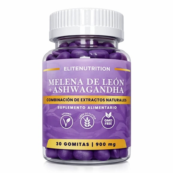 Melena De León + Ashwagandha Gomitas 30 Unidades 900 Mg