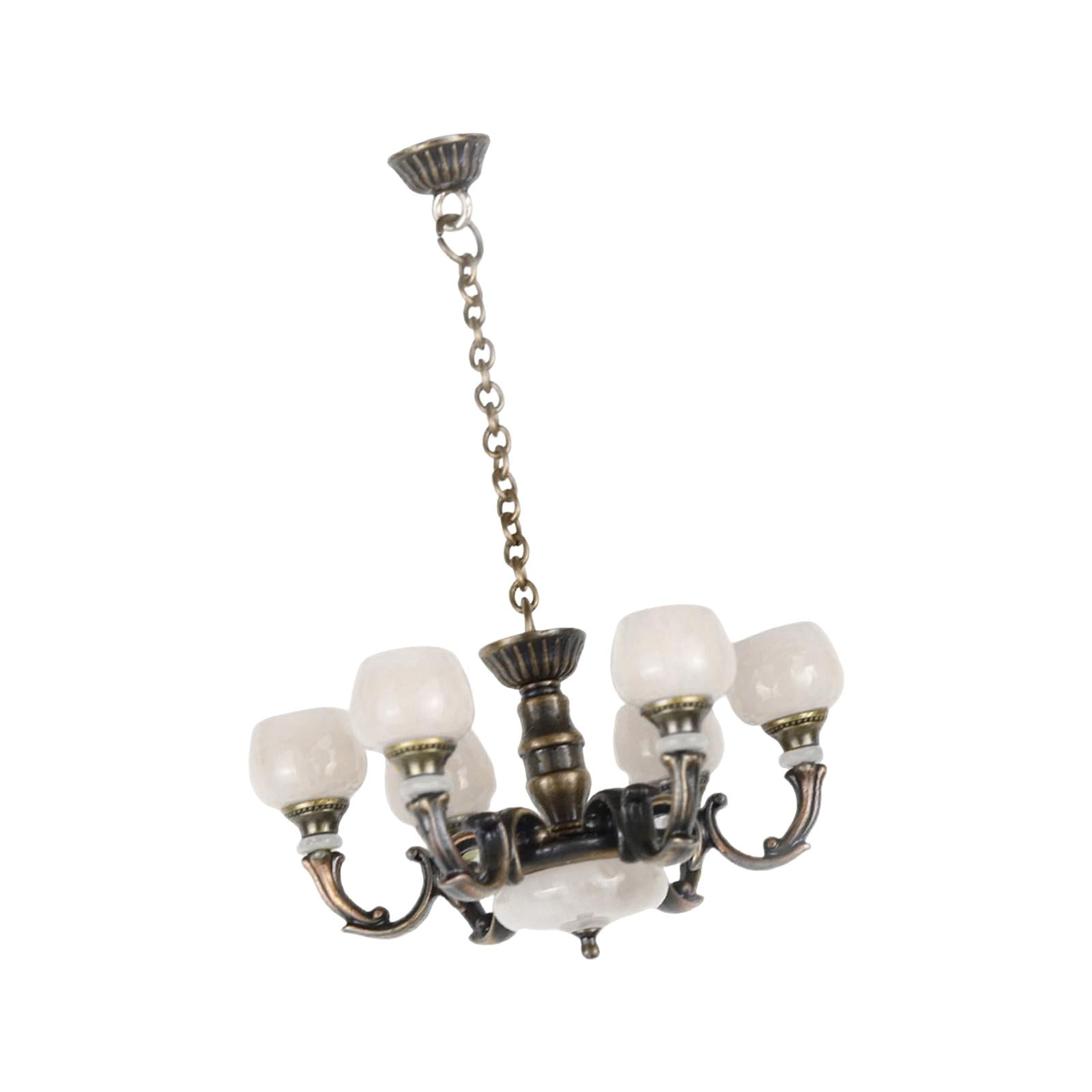 Bothyi - Candelabro En Miniatura A Escala 1/12, Muebles De Simulación, Juguetes, Lámpara Colgante, Modelo De Cobre