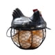 thumbnail image 1 of Cesta para huevos de gallina de alambre de hierro, cesta para recoger huevos de encimera con tapa de cerámica para recoger huevos frescos, color negro, 1 of 8