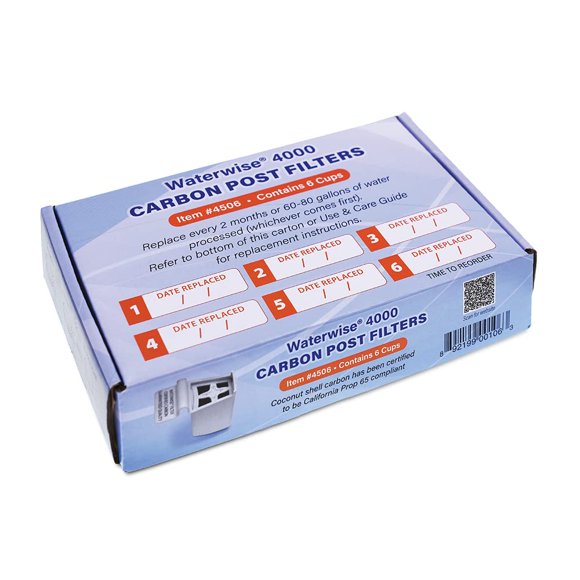 Paquete de 6 posfiltros de carbono de repuesto para Waterwise 4000