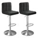 thumbnail image 1 of Taburete silla Piso giratorio Bar 2 Unidades Cuero Negro respaldo, 1 of 9