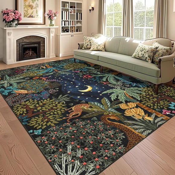 ALFOMBRA GarveeHome 152x229 cm Verde Selva Lavable