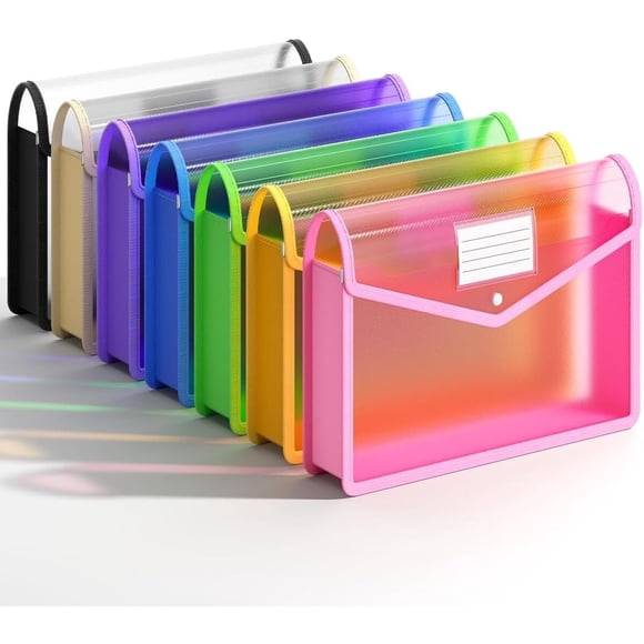 Carpeta expandible para archivos plásticos, sobres transparentes con broche