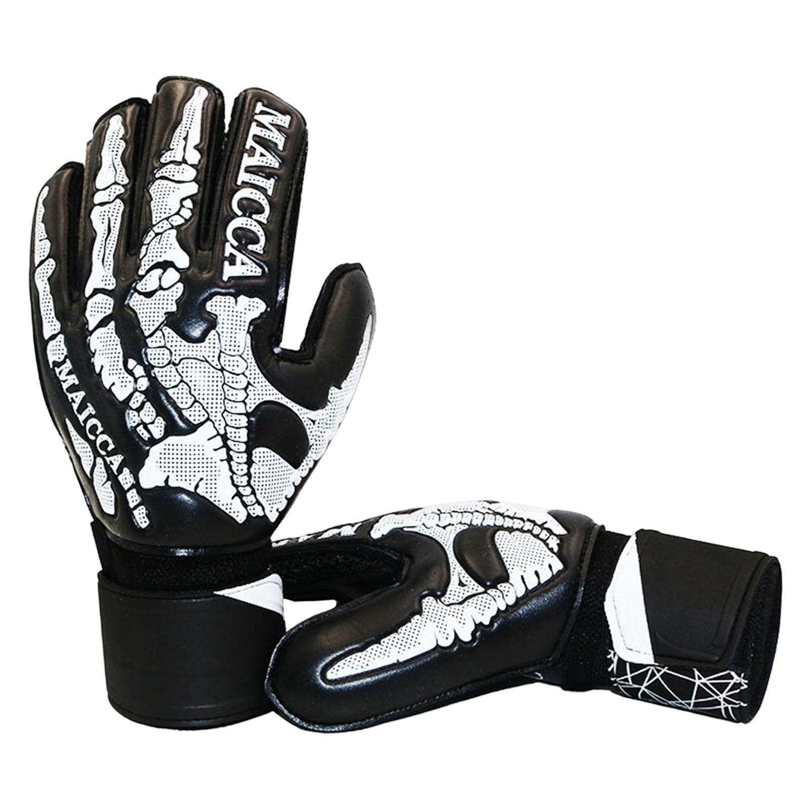 Ioensy - Guantes De Portero Niños Fútbol Portero Regalo Niñas Pu Hombres Negro Blanco 8