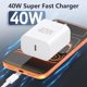 thumbnail image 3 of Cargador rápido para iPhone 17/Air, [Certificado MFi] Adaptador de corriente USB‑C de 40 W con bloque de pared y cable USB‑C a USB‑C para iPhone 17e/17 Pro Max/16/16 Plus/16 Pro Max/15/iPad/AirPods, 3 of 7