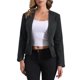thumbnail image 1 of INSPIRE CHIC Chaqueta de Jean Elástica para Mujer con Cuello de Solapa Un Botón Manga Larga Chaquetas de Trabajo de Mezclilla M Negro, 1 of 6