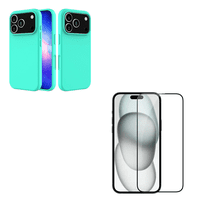 Joigo - Carcasa Goma Lamina Vidrio Para Iphone 17 Pro Max Turquesa