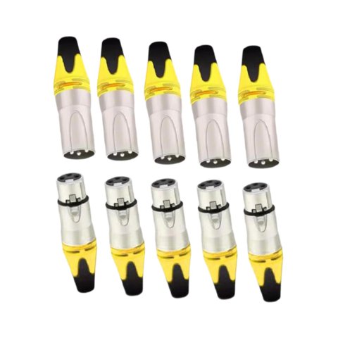 Bothyi - 10 Conectores De Cable Xlr Y Portátiles Para Dj Fiestas Estudio Canto Amarillo