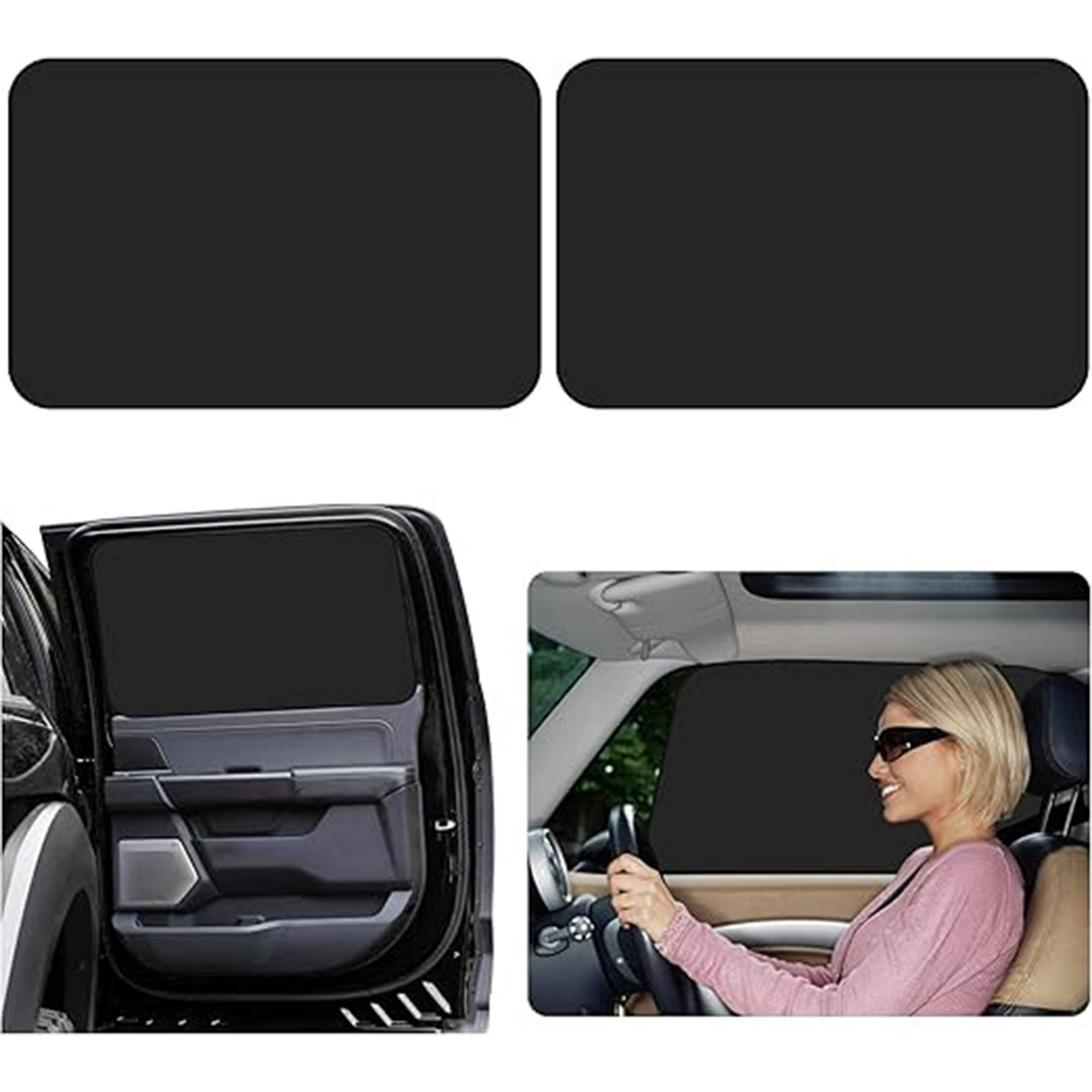 Veat00l - Cortinas De Coche De 2 Piezas Con Imán, Bloqueo De Luces Brillantes Y Protección Uv, Protección De La Privacidad Del Coche, Accesorios Esenciales Para La Ventana Del Coche Del Bebé