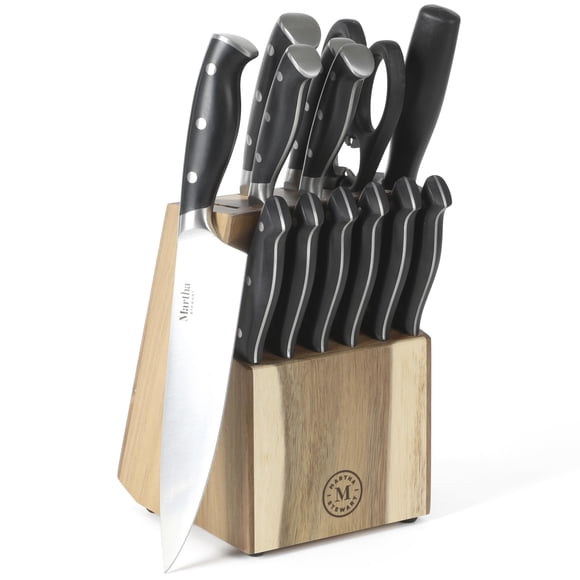 Juego de cuchillos para cubiertos Martha Stewart Greeley, 14 piezas con bloque