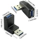 thumbnail image 3 of 4 adaptadores USB 3.0 de 90 grados macho a hembra, extensor de conector USB, incluye adaptador de ángulo izquierdo, derecho, superior e inferior., 3 of 6
