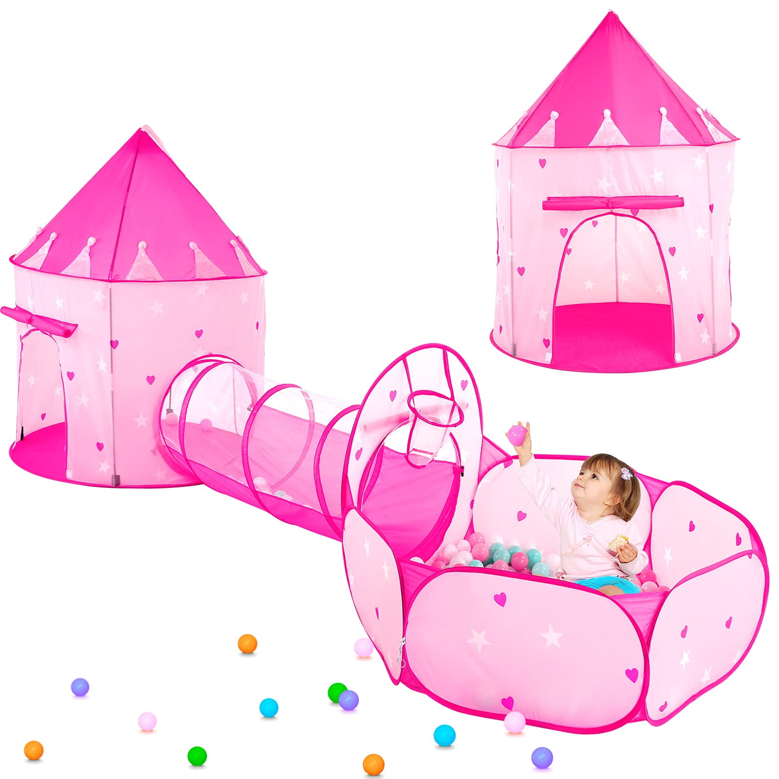Bolígrafo Play Tent Pigpigpen, 3 Unidades, Para Niñas, Con Piscina De Bolas Y Túnel