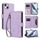 thumbnail image 1 of Funda Cartera Mariposa para [iPhone 15 Plus] con Soporte y Cremallera Morado claro, 1 of 6