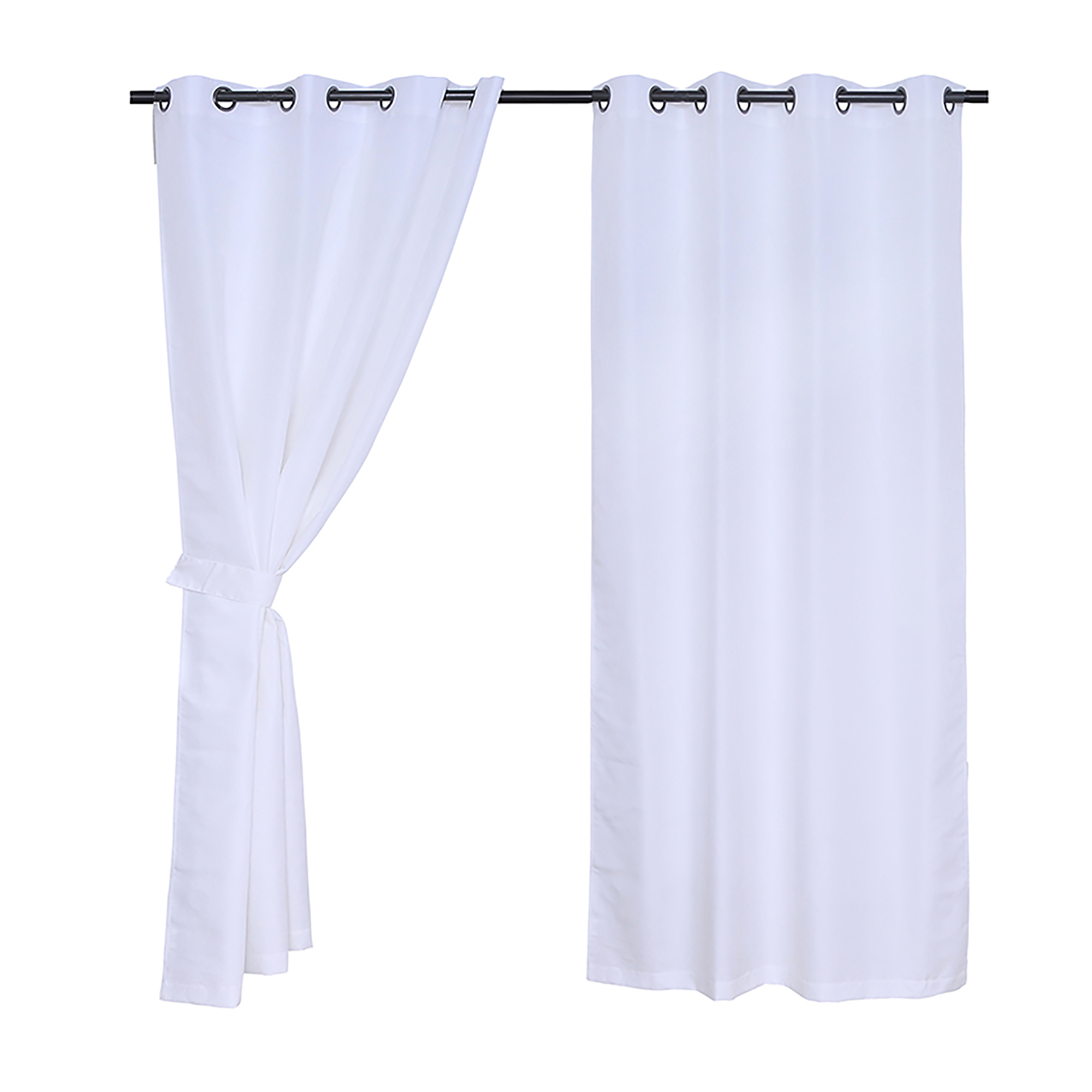 Mashini - Set Cortinas Rustica 4 Pzas. Argolla 140 X 220 Cm Chevron White