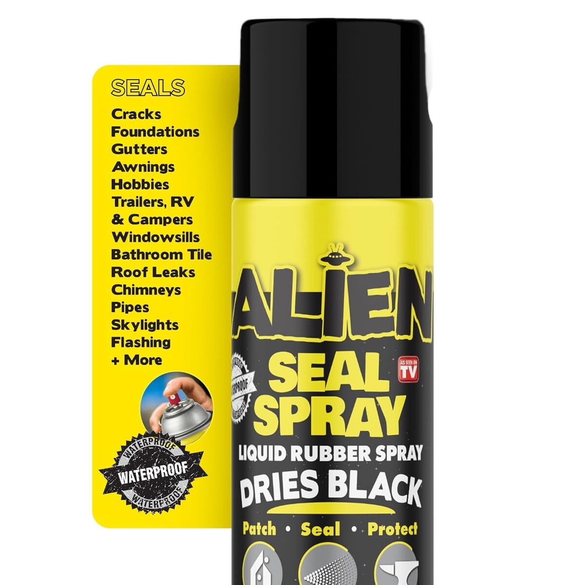 Sellador Spray Alien Negro 14oz Caucho Líquido Impermeable