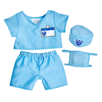 Traje Médico Azul Build A Bear Con Gorra Y Mascarilla