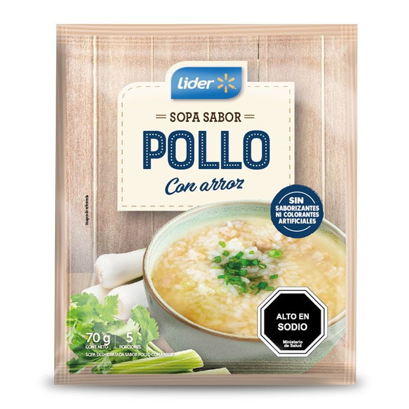 Sopa Sabor Pollo Con Arroz (5 Porciones) Sobre 70 g Lider