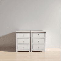 Arca Muebles - Par De Velador De Madera 3 Cajones Rústico 45X40X70 Color Gris